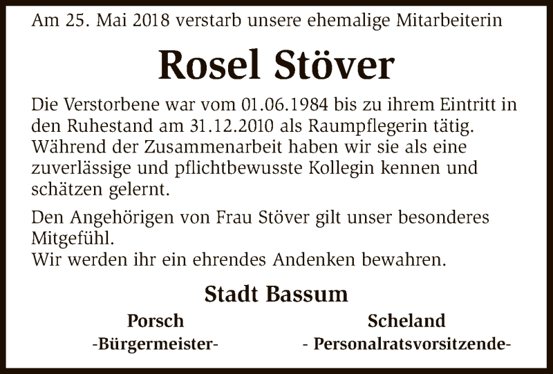 Traueranzeigen Von Rosel St Ver Trauer Kreiszeitung De