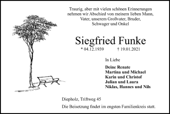 Traueranzeigen Von Siegfried Funke Trauer Kreiszeitung De