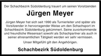 Traueranzeige von Jürgen Meyer von KREISZEITUNG SYKE