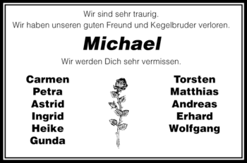 Traueranzeige von Michael Schulze von KREISZEITUNG SYKE