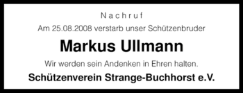 Traueranzeige von Markus Ullmann von KREISZEITUNG SYKE