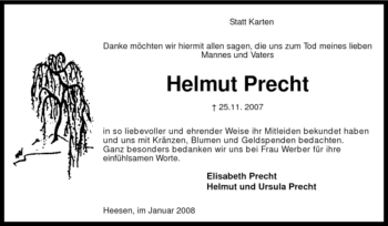 Traueranzeige von Helmut Precht von KREISZEITUNG SYKE