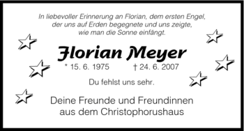 Traueranzeige von Florian Meyer 