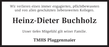 Traueranzeige von Heinz-Dieter Buchholz von KRZ