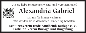 Traueranzeige von Alexandria Gabriel von KRZ