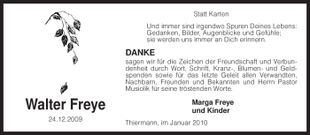 Traueranzeige von Walter Freye von KREISZEITUNG SYKE