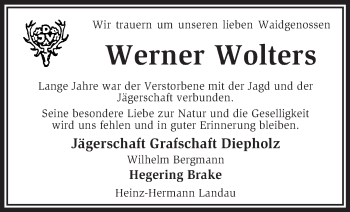 Traueranzeige von Werner Wolters von KRZ