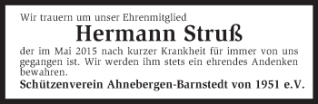 Traueranzeige von Hermann Struß von KRZ