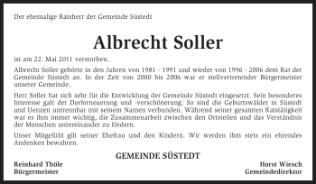 Traueranzeige von Albrecht Soller von KREISZEITUNG SYKE