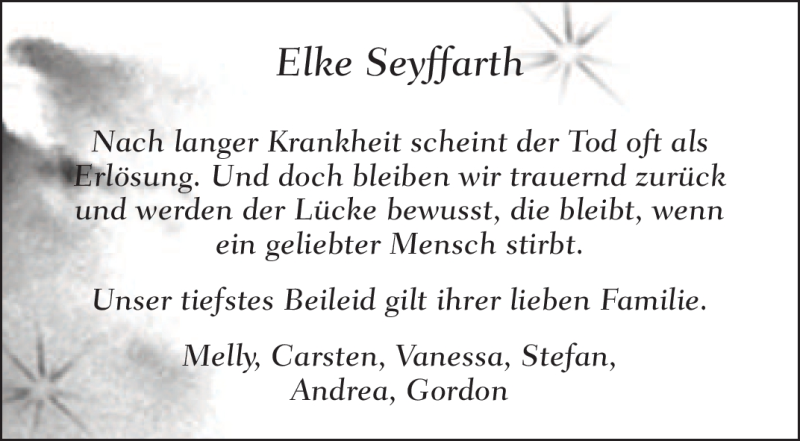  Traueranzeige für Elke Seyffarth vom 20.10.2012 aus KRZ