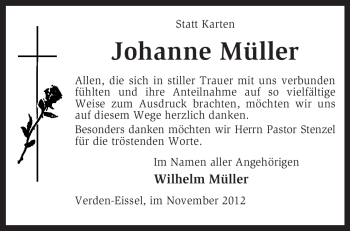 Traueranzeige von Johanne Müller von KRZ