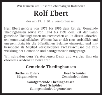 Traueranzeige von Rolf Ebert von KRZ