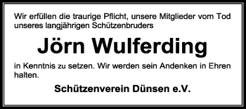 Traueranzeige von Jörn Wulferding von KRZ