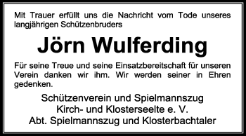 Traueranzeige von Jörn Wulferding von KRZ