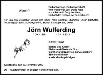 Traueranzeige von Jörn Wulferding von KRZ