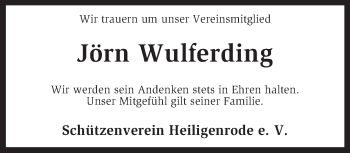 Traueranzeige von Jörn Wulferding von KRZ