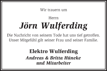 Traueranzeige von Jörn Wulferding von KRZ