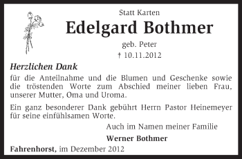 Traueranzeige von Edelgard Bothmer von KRZ