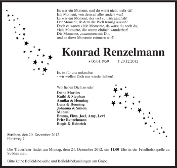 Traueranzeige von Konrad Renzelmann von KRZ