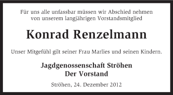 Traueranzeige von Konrad Renzelmann von KRZ