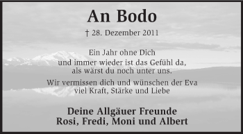 Traueranzeige von Bodo Hartkopp von KRZ