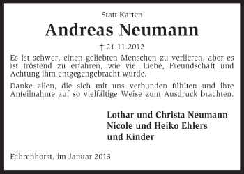 Traueranzeige von Andreas Neumann von KRZ