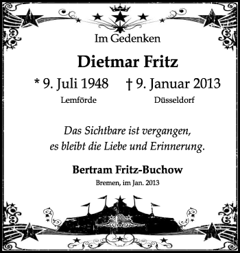 Traueranzeige von Dietmar Fritz von KRZ