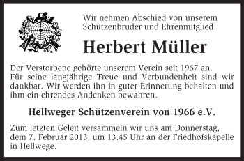 Traueranzeige von Herbert Müller von KRZ