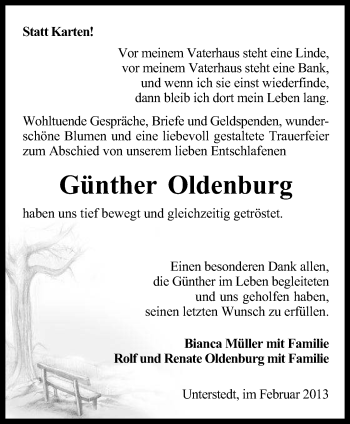 Traueranzeige von Günther Oldenburg von KRZ