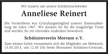 Traueranzeige von Anneliese Reinert von KRZ