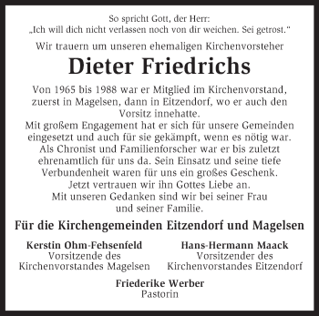 Traueranzeige von Dietrich Friedrichs von KRZ