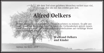 Traueranzeige von Alfred Oelkers von KRZ