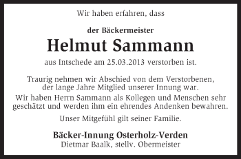 Traueranzeige von Helmut Sammann von KRZ