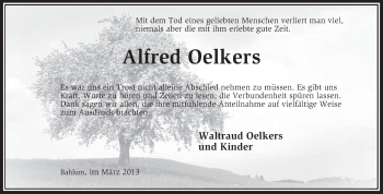 Traueranzeige von Alfred Oelkers von KRZ