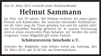 Traueranzeige von Helmut Sammann von KRZ