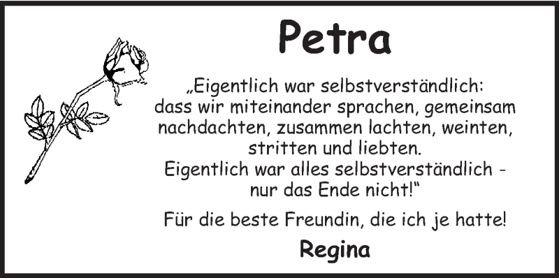  Traueranzeige für Petra Becker vom 05.04.2013 aus KRZ