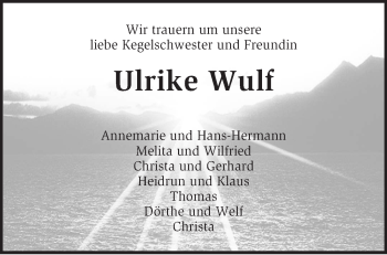 Traueranzeige von Ulrike Wulf von KRZ