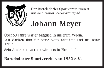 Traueranzeige von Johann Meyer von KRZ