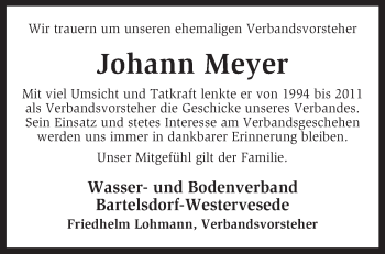 Traueranzeige von Johann Meyer von KRZ