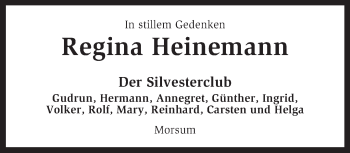 Traueranzeige von Regina Heinemann von KRZ