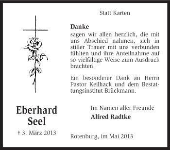Traueranzeige von Eberhard Seel von KRZ
