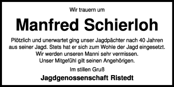 Traueranzeige von Manfred Schierloh von KRZ