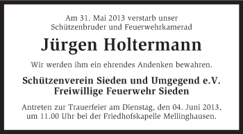 Traueranzeige von Jürgen Holtermann von KRZ