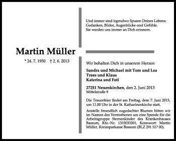 Traueranzeige von Martin Müller von KRZ