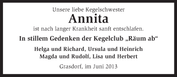 Traueranzeige von Annita  von KRZ