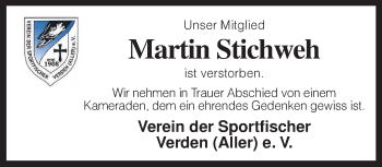 Traueranzeige von Martin Stichweh von KRZ