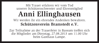 Traueranzeige von Anni Ellinghausen von KRZ