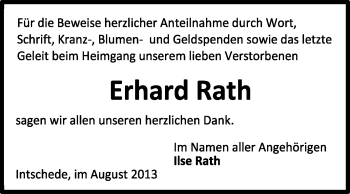 Traueranzeige von Erhard Rath von KRZ