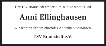 Traueranzeige von Anni Ellinghausen von KRZ