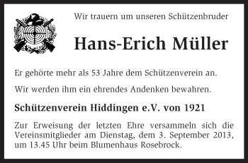 Traueranzeige von Hans-Erich Müller von KRZ